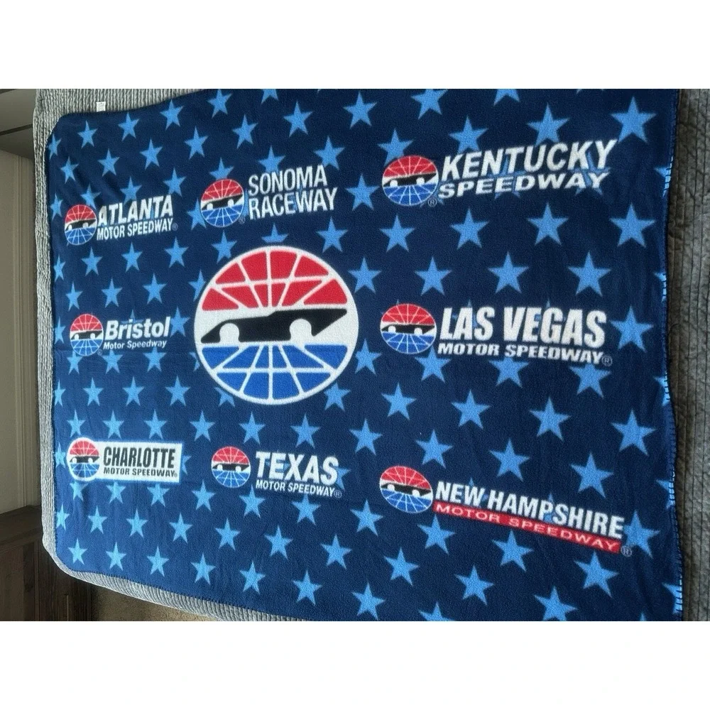 Fleece Throw Blanket Racing Motor Speedway Atlanta Bristol Sonoma Las Vegas NH